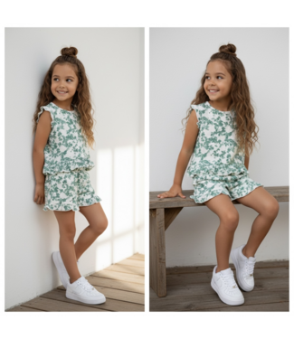 Dirkje  Ruches Set - aQua/Off White