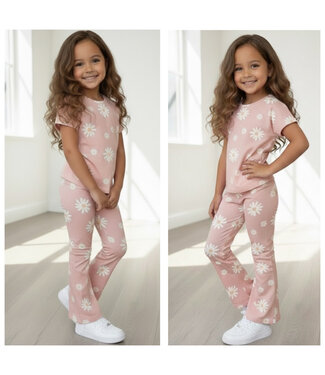 Koko Noko Flower Smokey Pink Flared Set