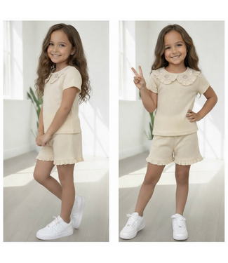 Dirkje  Ruches & Flower Set - Sand