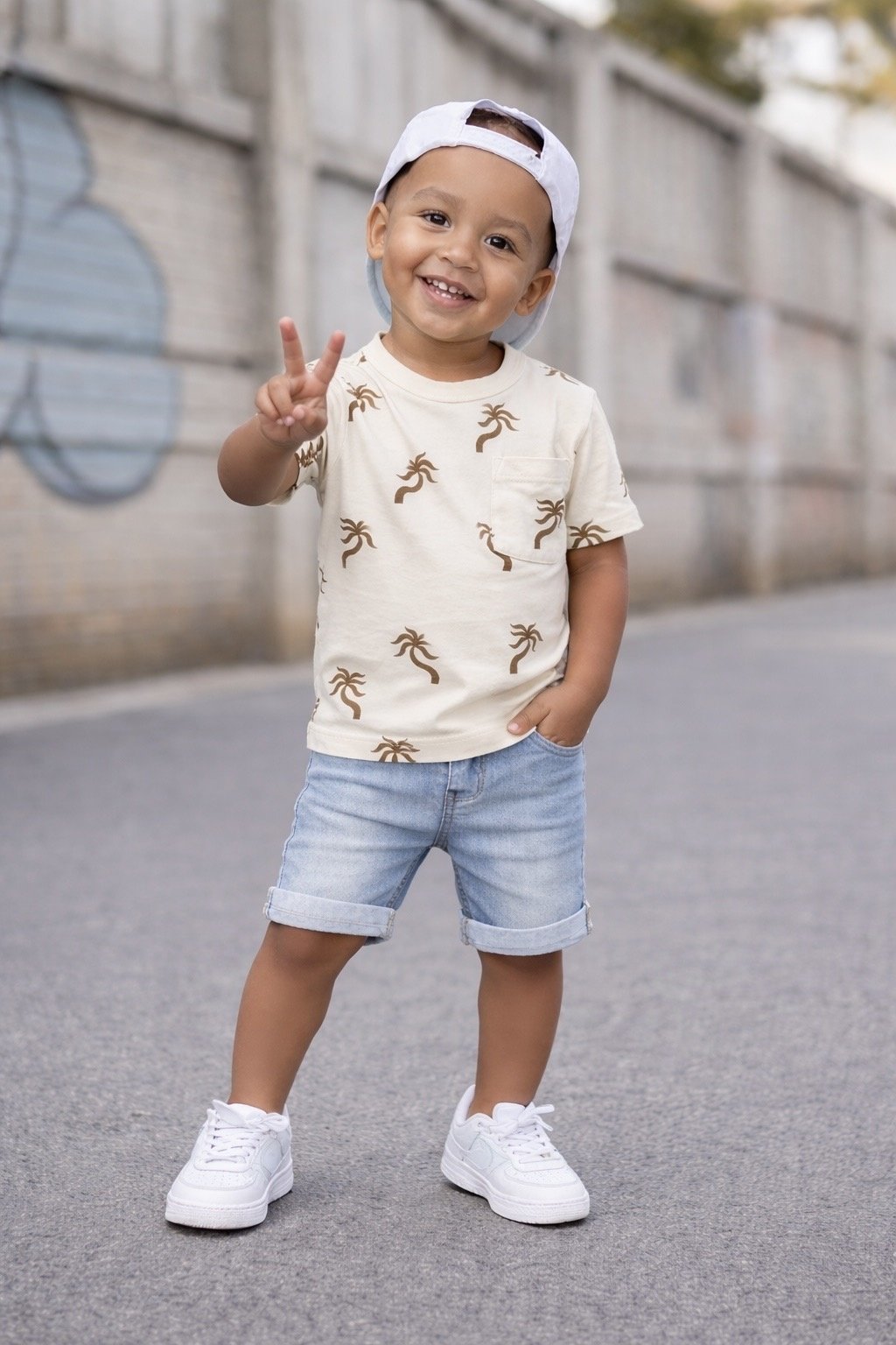 Palm Print T-Shirt - Off White