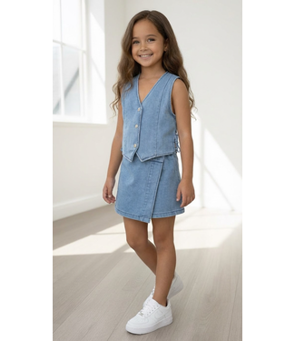 Denim skort Set - Blauw