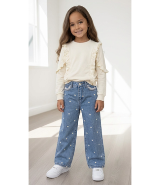 Denim Jeans Blauw - Little flowers