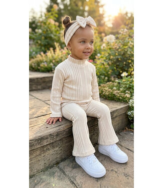 Flared set (Met haarband) - Beige