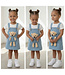 Dungaree met shirt, haarband en knuffelbeer