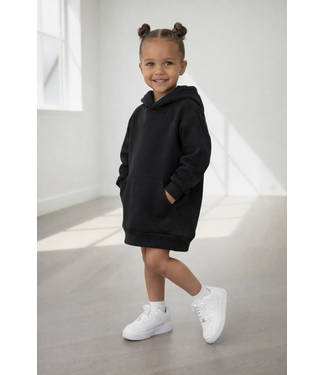 Basic Hoodie Dress - Zwart