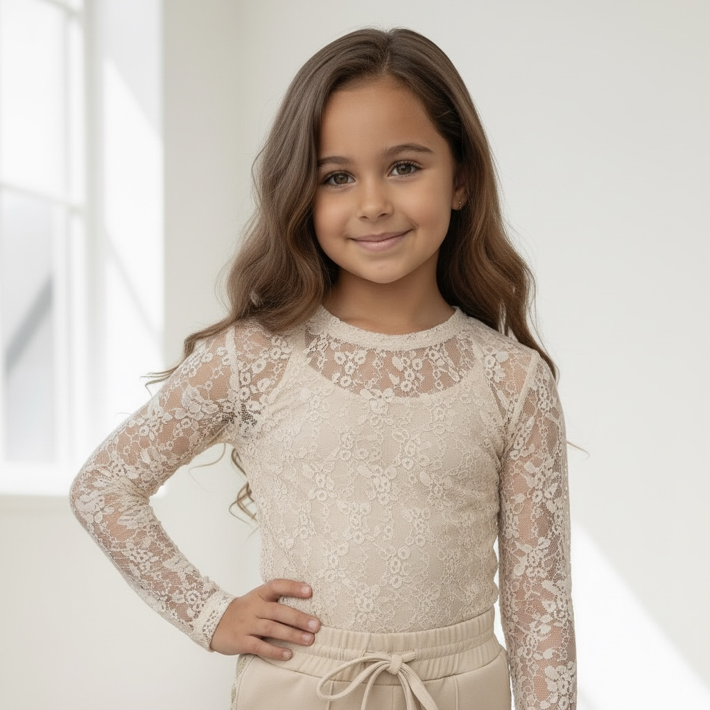 Lace body top - Beige