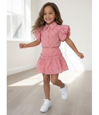 Dots skirt Set - Roze