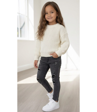 Skinny Ripped Jeans  - Dk. Grijs (Verzenddatum 5 Feb)