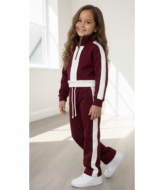 Comfy Zipper Joggingset - Bordeaux