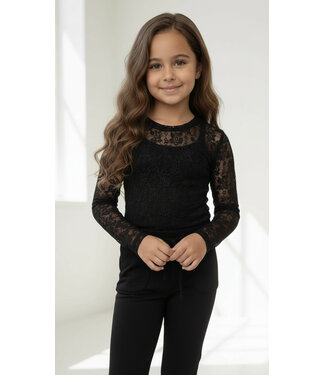 Lace body top - Zwart