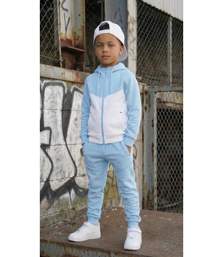 Joggingset - Blauw/Wit