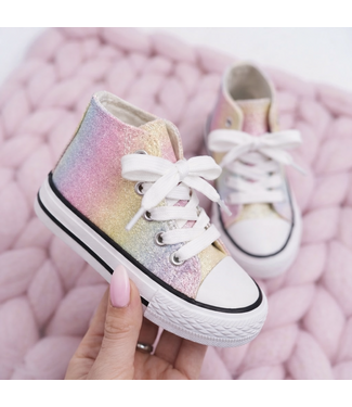 Regenboog glitter sneakers