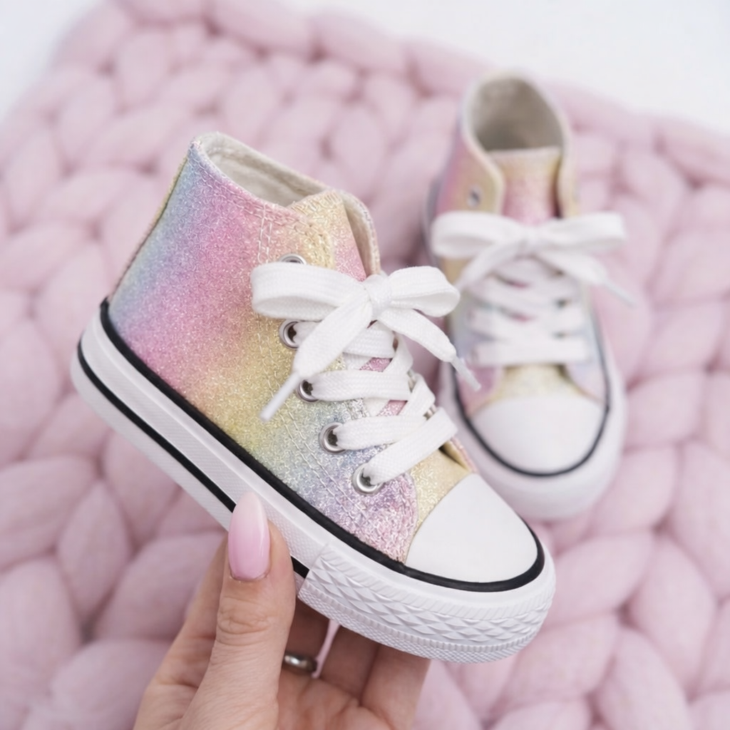 Regenboog glitter sneakers