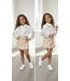 Blouse & Skort Set - Beige/Wit