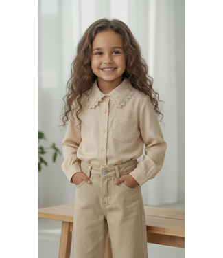 Satin Blouse  - Taupe