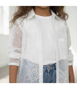 Shirt met kanten blouse (2-delig)