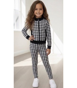 Pied-de-poule joggingset - Zwart