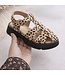 Chunky Leopard Suede Sandalen