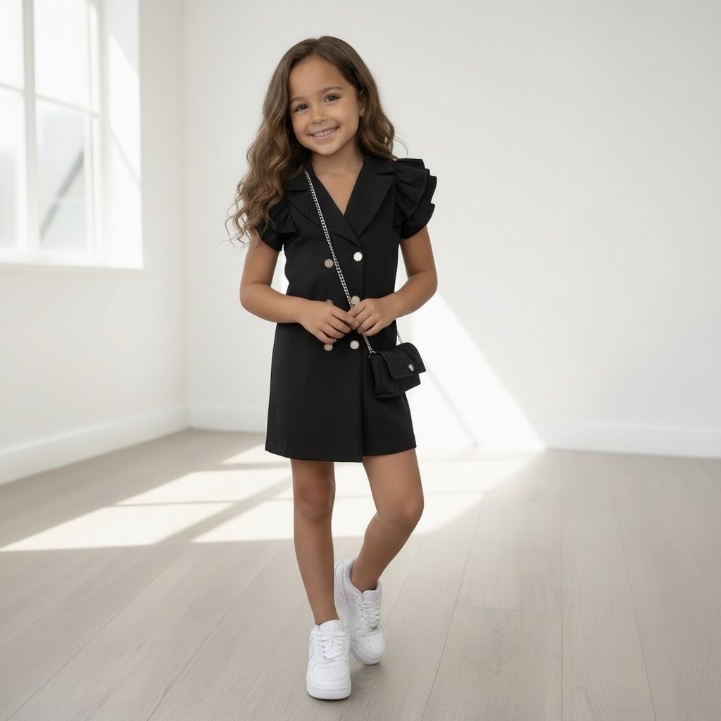 Blazer Dress(met tasje) - Zwart