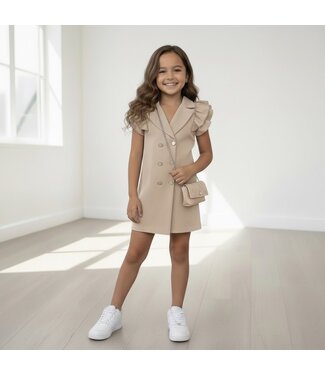 Blazer Dress(met tasje) - Beige