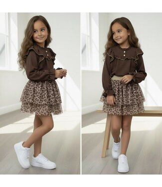 Ruches Blouse - Marron