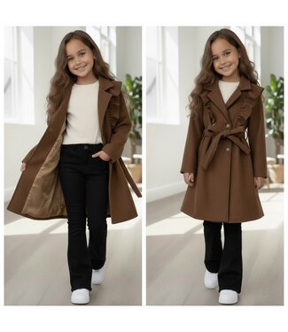 Ruffle Trenchcoat - Marron