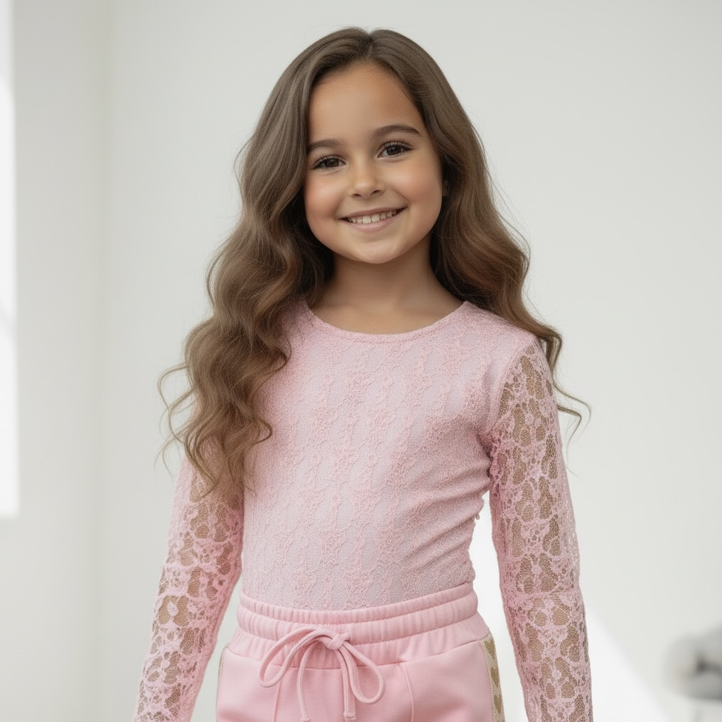 Lace body top - Roze