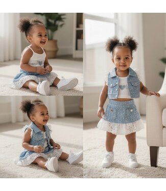 Crochet denim set (Verzenddatum 19 maart)