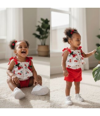 Kersen set met haarstukjes