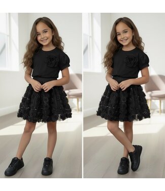 All over flower set - Zwart