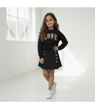 Leopard sweater skort set - Zwart