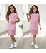 Stripe dress - Roze (Verzenddatum 9 feb)