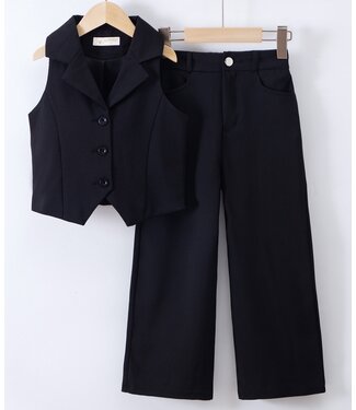 Gilet & Flared Pantalon - Zwart