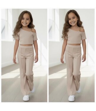 Chained pants set 2-delig - Beige (Verzenddatum 9 Feb)
