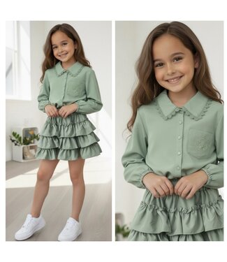 Love blouse & Skirt set - Khaki  (Verzenddatum 12 feb)
