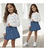 Heart blouse & Skirt set - Blauw/Wit