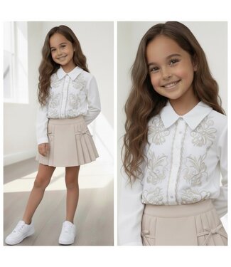 Blouse Skort Set - Beige  (Verzenddatum 12 feb)