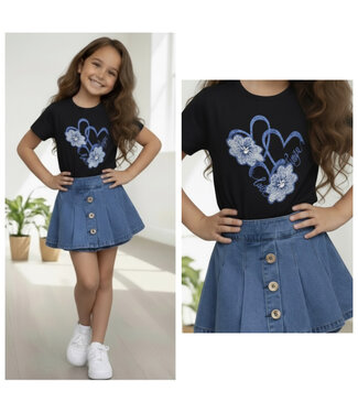 Love & Hope Denim Set - Dk Blauw