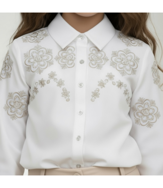 Embroidered flower blouse