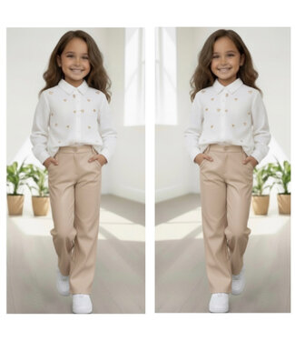 Leatherlook pantalon - Taupe