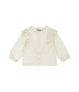 Dirkje  Ruffle Blouse met lange mouwen - Off White