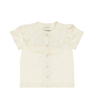 Dirkje  Blouse met geborduurde kraag - Off White