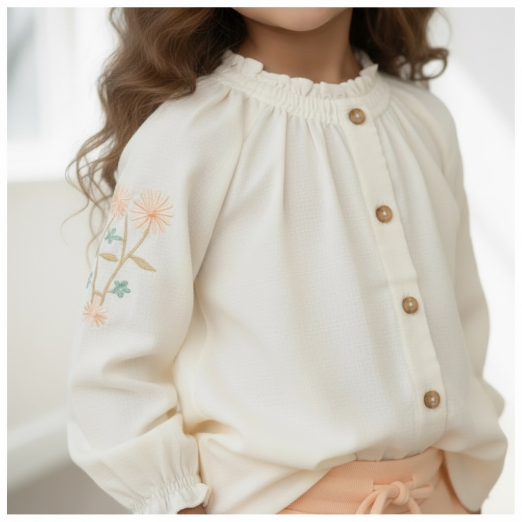 Blouse met lange mouwen - Sand