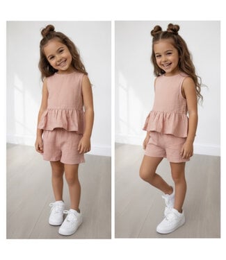 Koko Noko Short Ruffle 2-Delige Set - Smokey Pink
