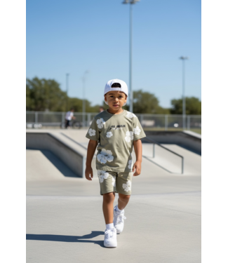 Flower & Los Angeles Boys Set - Beige/Khaki