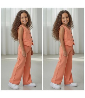 Gilet & Flared Pantalon - Coral (Verzenddatum 16 feb)