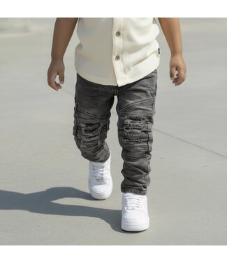 Distressed Jeans - Dk. Grijs