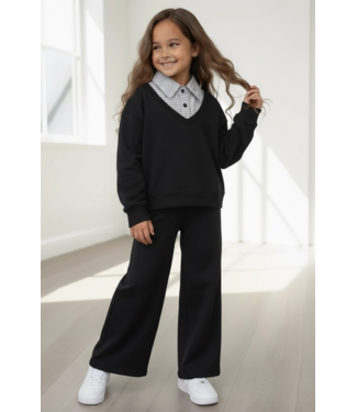 Jogging & Blouse Set - Zwart (Verzenddatum 19 feb)