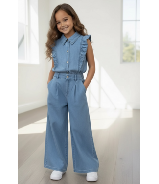 Denim pants gilet Set - Blauw