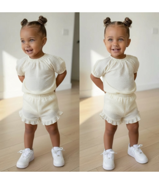 Dirkje  Mousseline Short Set - Sand